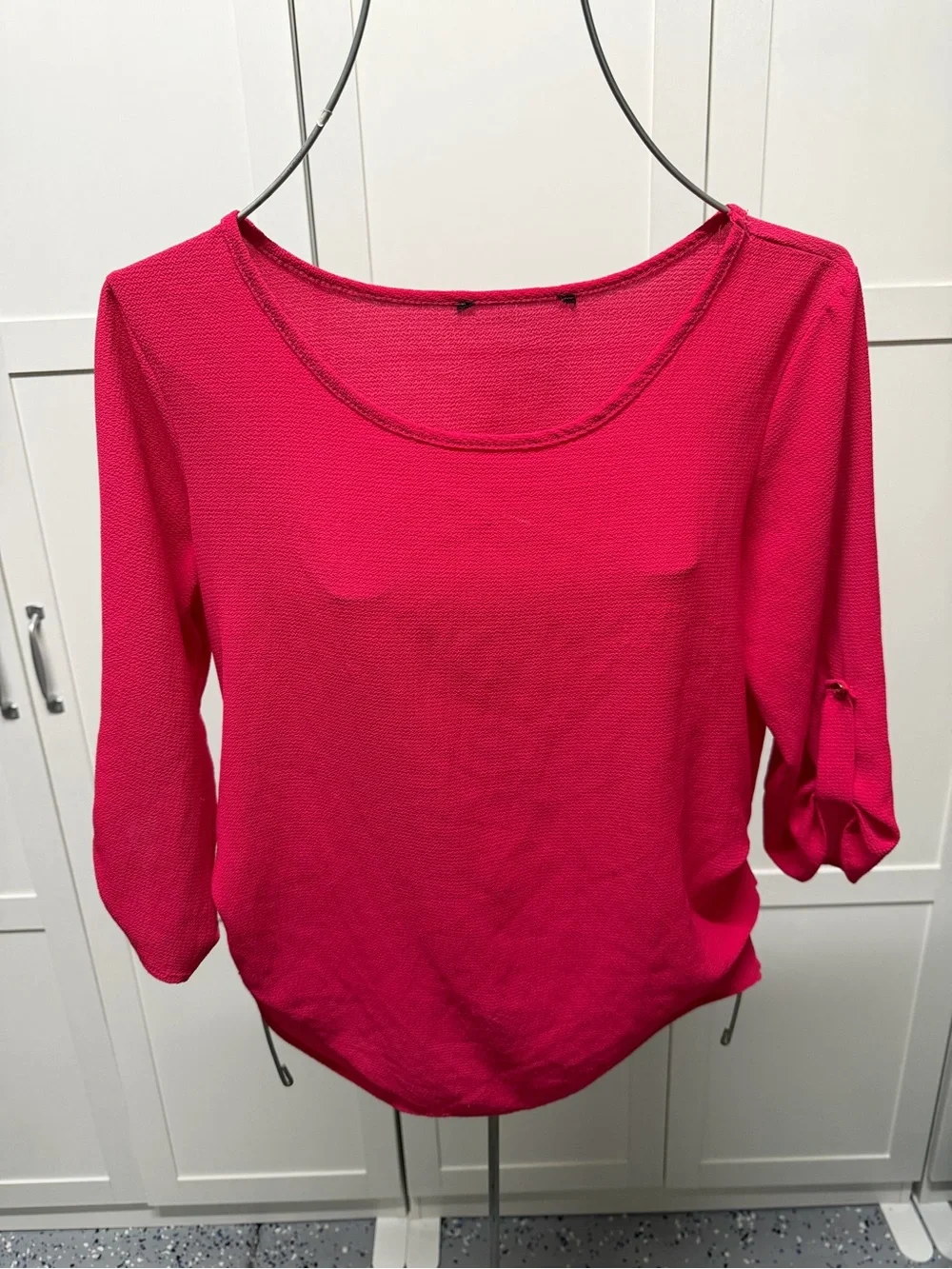Women’s Fuchsia Scoop Neck Blouse